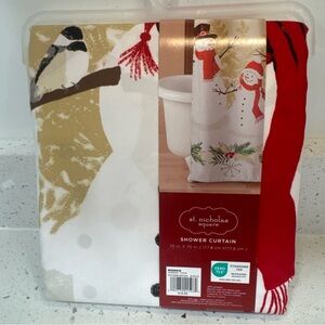 Kohl's St. Nicholas Square Red and White Shower Curtain